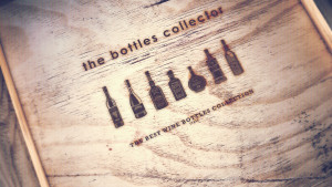 logo per bottiglie da collezione impresso su legno